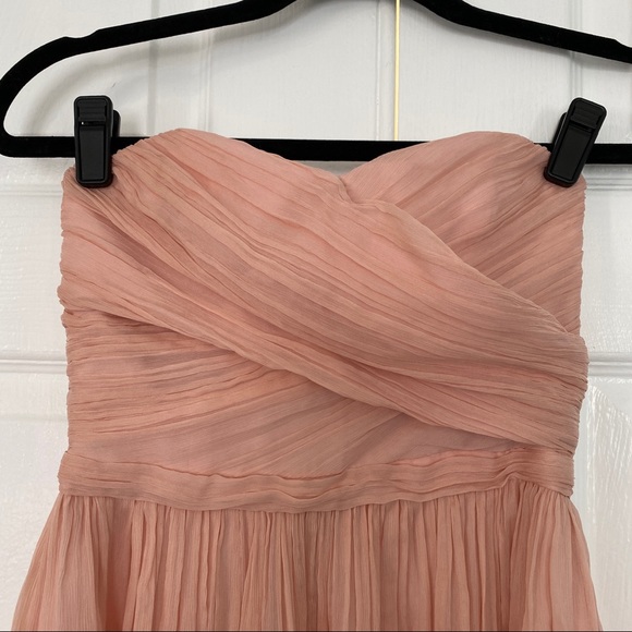 J. Crew Arabelle Silk Chiffon Dress Sz Petite 0 - Picture 2 of 5